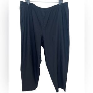 Eileen Fisher Black System Lightweight Stretch Crepe Tapered Ankle Pant 2X